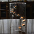 35cm Glass Cylinder with tealight holders