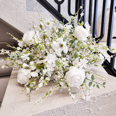 60cm White Meadow Style Flower Ball Arrangement