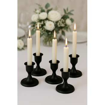 Black Metal Taper Candle Holder