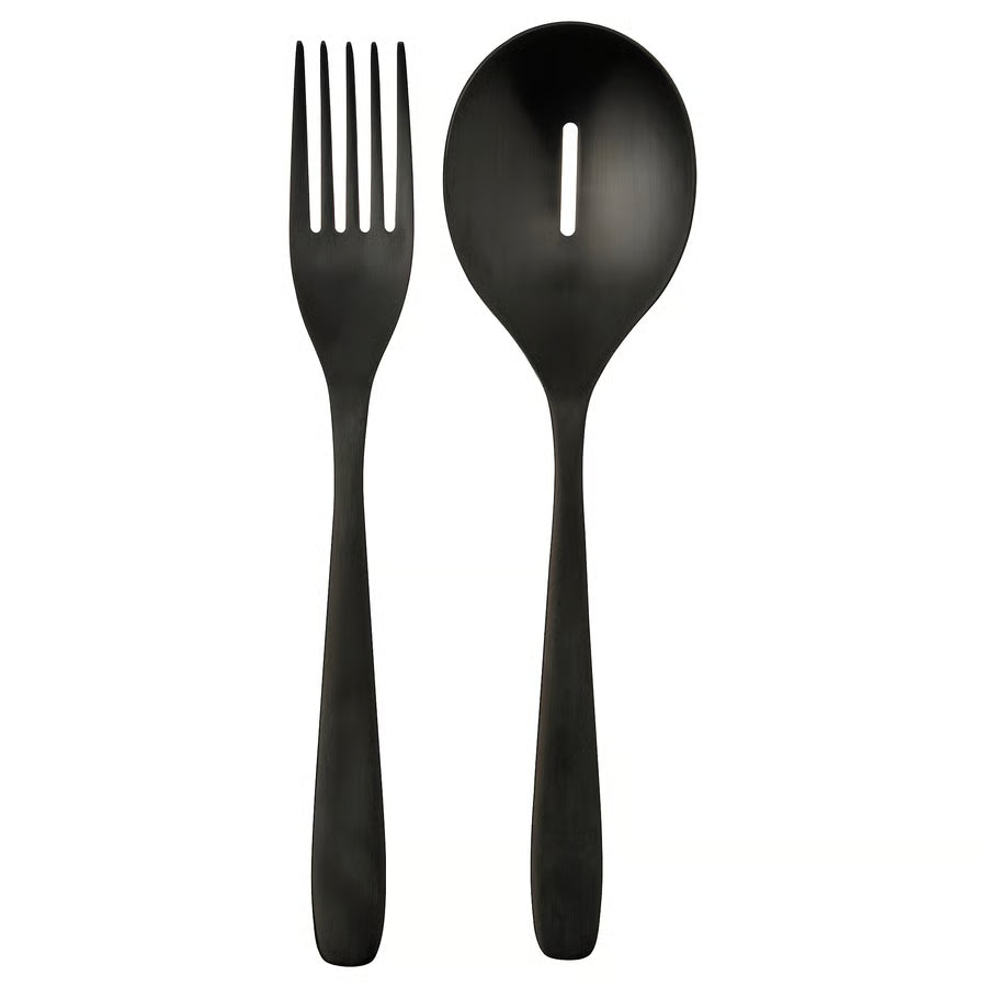 Black Salad Server Set