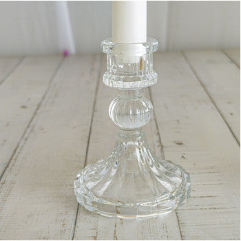 Crystal Glass Taper Candle Holder